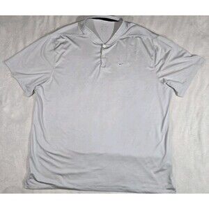 Nike DriFit Vapor Blade Collar Golf Polo Shirt Gray Mens 2XL